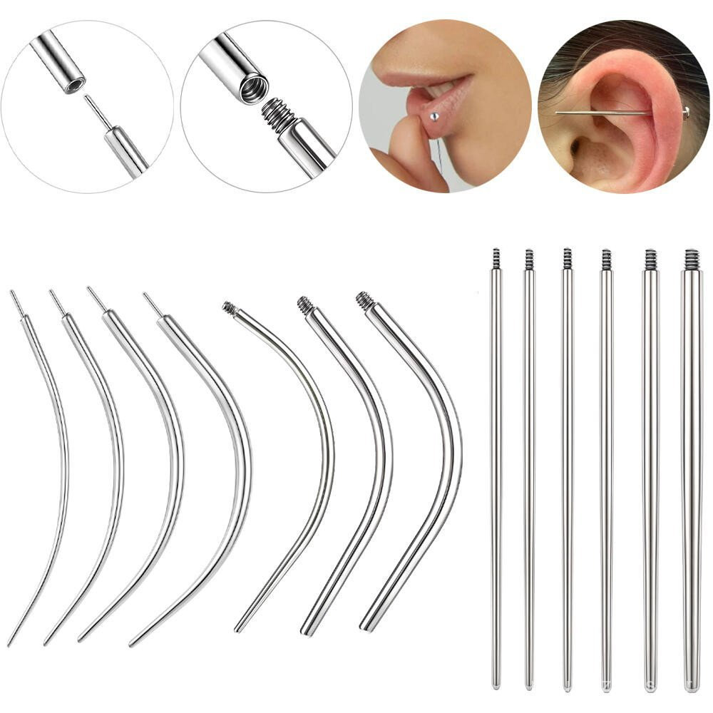 1 PC Ferramenta De Piercing De Narina De Aço Inoxidável 20G/18G/16G/14G Retenção De Receptor Rosca Interna Labret Guia B