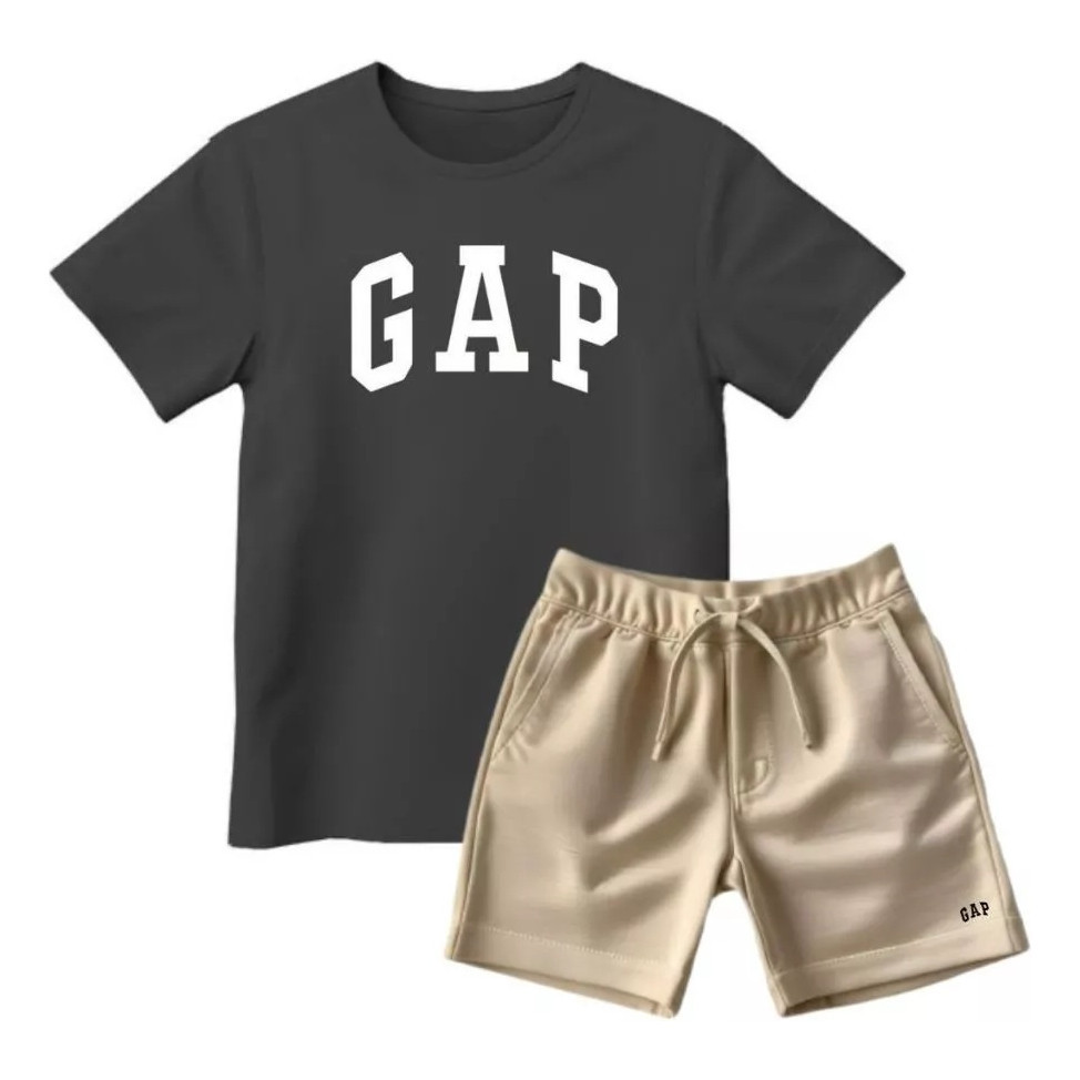 Camiseta + Short Conjunto Infantil Criança Em Algodão Casual GAP