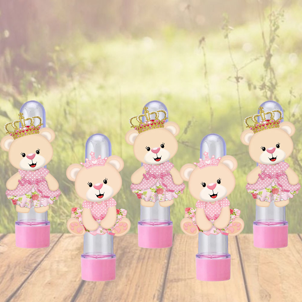 Kit com 10, 20 ou 30 Tubetes Personalizado Para aniversário Ursinha Princesa