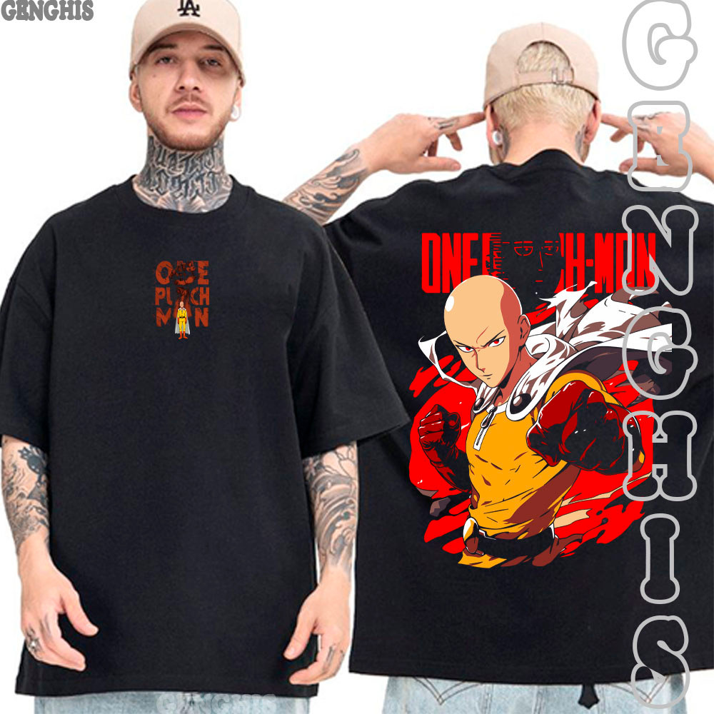 Camiseta Saitama One Punch Man Anime Manga Blusa Camisa Basica e Oversized Algodão