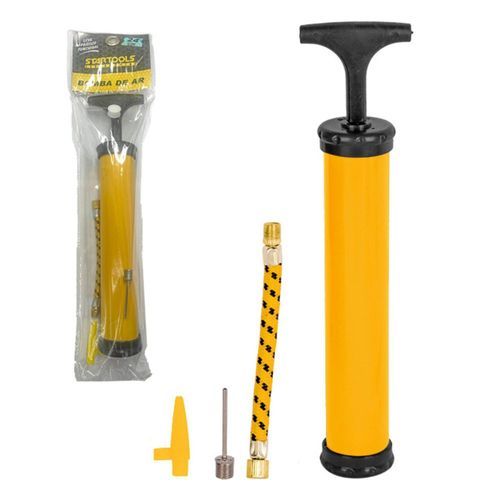 Bomba Inflador Compacta Portatil Manual Alta Pressao 24cm Facil Uso para encher pneu