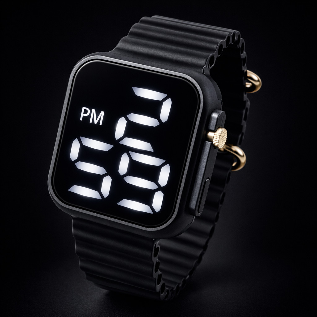 Relógio Digital LEd Masculino Feminino Led Quadrado Tipo Smartwatch Juvenil