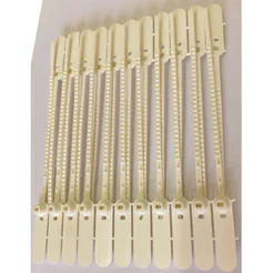 Lacre para malote dupla trava 16cm branco com 100 unidades