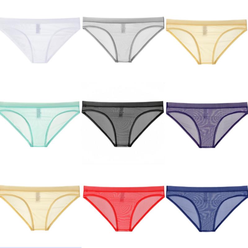Cuecas De Malha Fina Transparente Sexy E Respirável De Cintura Baixa Para Homens Jovens Da Moda