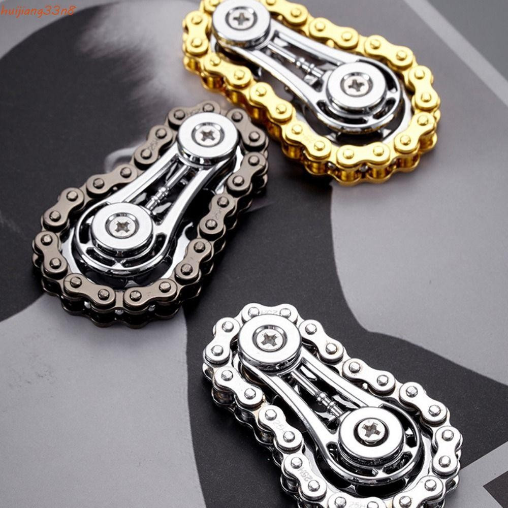 Huijiang Machinery Fidget Spinner, Fidget Gear com Engrenagens de Corrente, Hand Spinner de Metal MUEZ