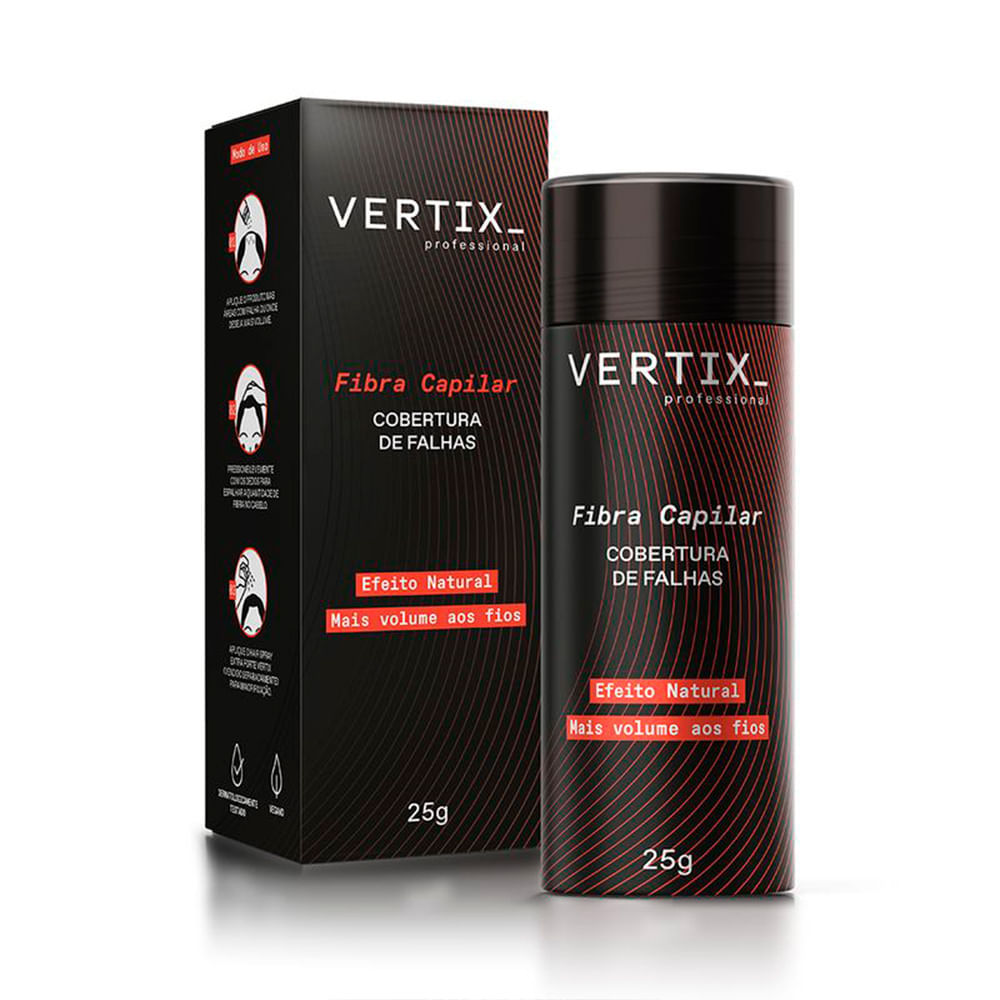 Fibra Capilar Vertix Coberturas De Falhas Preto 25g