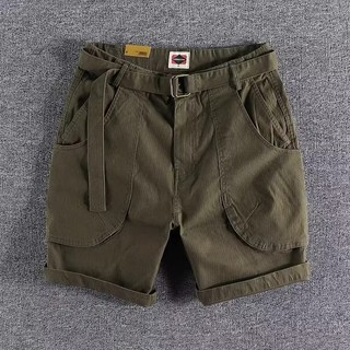 Americano Retro Casual resistente ao desgaste Shorts sujos masculino verão trabalho ao ar livre usar fino solto esportes