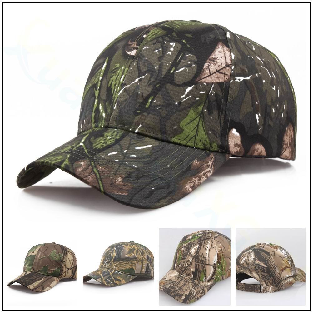 Folha camuflagem boné de pico masculino verão ao ar livre chapéu de sol chapéu de sol duro topo boné de beisebol chapéu 