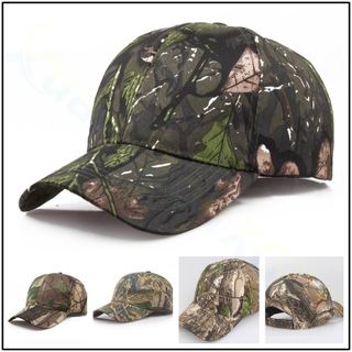Folha camuflagem boné de pico masculino verão ao ar livre chapéu de sol chapéu de sol duro topo boné de beisebol chapéu 