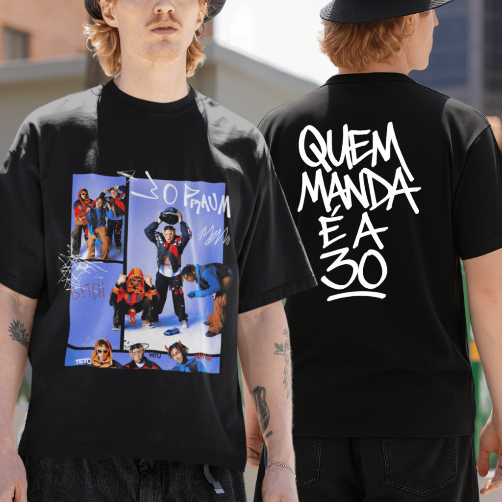 [Camiseta Premium em Algodão Puro]GXG Camiseta Oversized Estampada Matuê Teto Wiu 30 Praum Em Algodão Unissex Lançamento