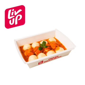 Nhoque recheado de muçarela ao molho vermelho Liv Up 300g