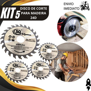 Kit 5 Disco De Corte Para Madeira 24 Dentes 110x22,23mm Ideal Para Serra Circular Portátil Manuais e Elétricas em Oferta na Shopee