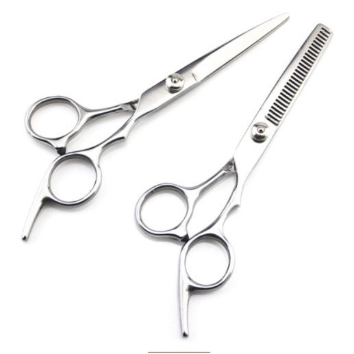 Tesoura para cortar cabelo fio a laser e desbastadora para barbeador e cabelereiro - salão em Oferta na Shopee