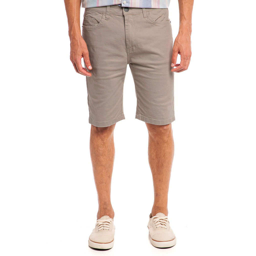 Bermuda Masculina Sarja Básica Polo Wear Bege Escuro