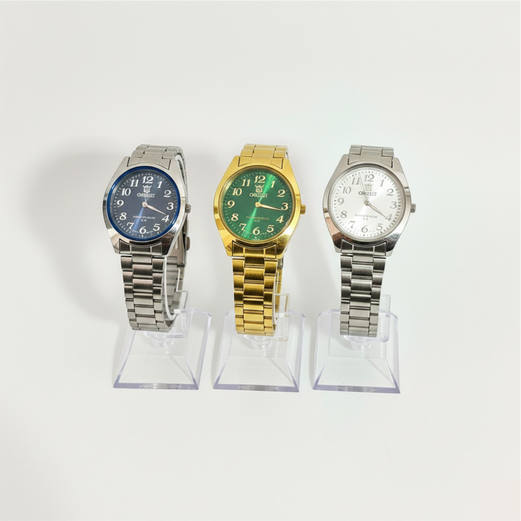 Relógios A Prova D' água Unissex Orimet Premium Pulseira Prata E Dourado Aço Inoxidável Diversas Cores De Fundo em Oferta na Shopee