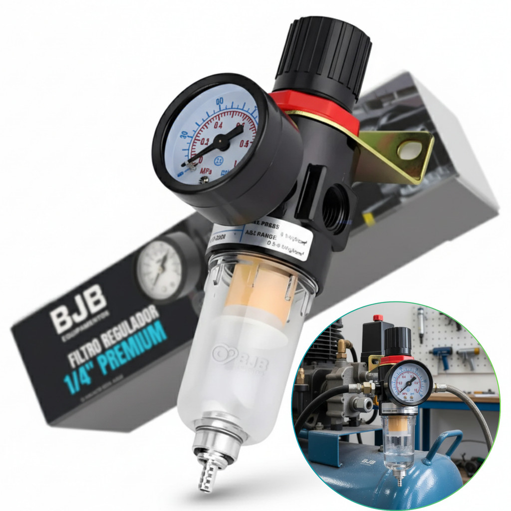 Filtro Regulador Ar Compressor 1/4 Com Manometro E Suporte em Oferta na Shopee