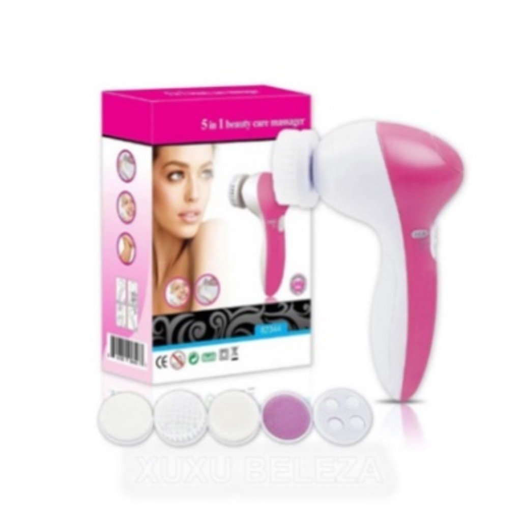Escova Elétrica 5 em 1 Limpeza Facial Massageadora Esfoliação