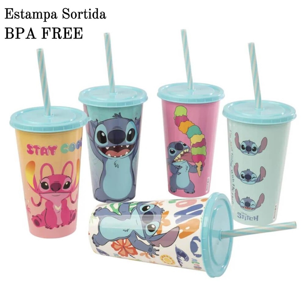 Copo Plasútil Refri Stitch 500ml em Oferta na Shopee