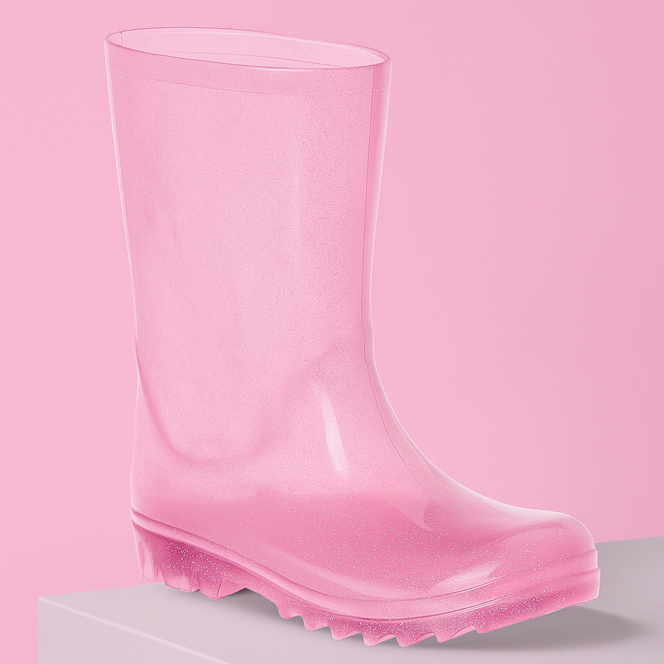 Galocha Cano Alto Feminina Transparente Com E Sem Glitter Para Meninas Estilosas Promoção