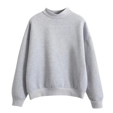 Moleton Feminino Basico Casaco Liso Moleton sem estampa Moletom Feminino