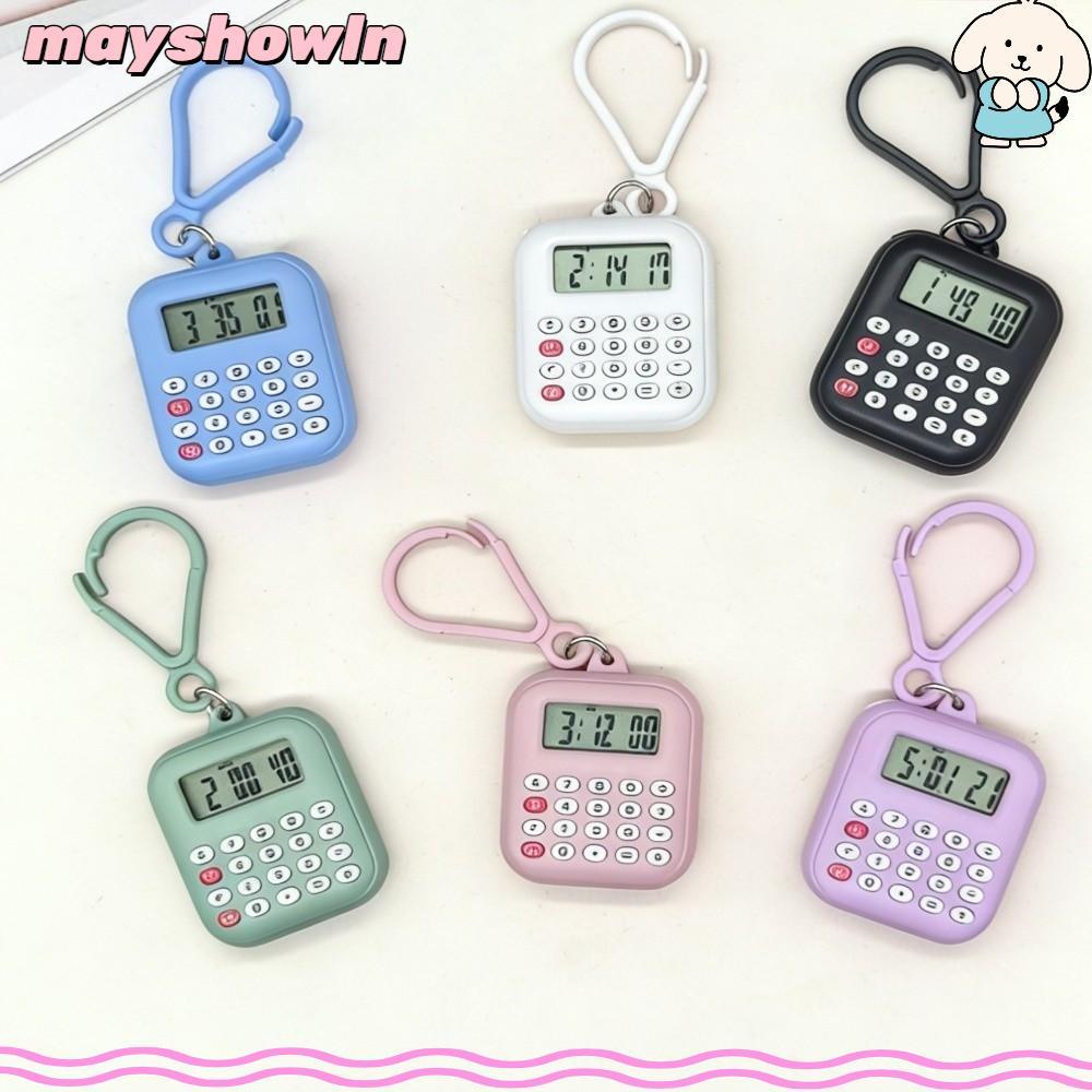MAYSHOWLN Mini Calculadora , Eletrônica Multifuncional Com Botão Silencioso De Chaveiro Portátil