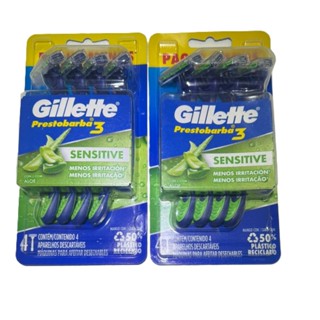 KIT Gillette PRESTOBARBA3 Sensitive  PAGUE MENOS - KIT COM 8 UNIDADES em Oferta na Shopee