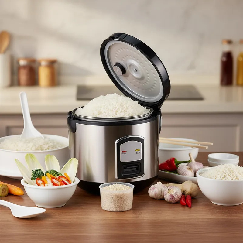 Kit Panela Arroz Eletrica 1 litro 220v com Grade Cozimento Rapido Cozimento Vapor Com Medidor