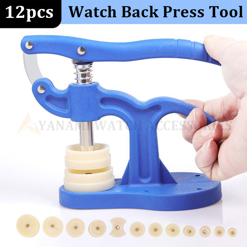​ Conjunto De Ferramentas De Prensa Traseira De Relógio , 12 Peças , Matrizes De Plástico , Nylon , Ferramenta De Reparo