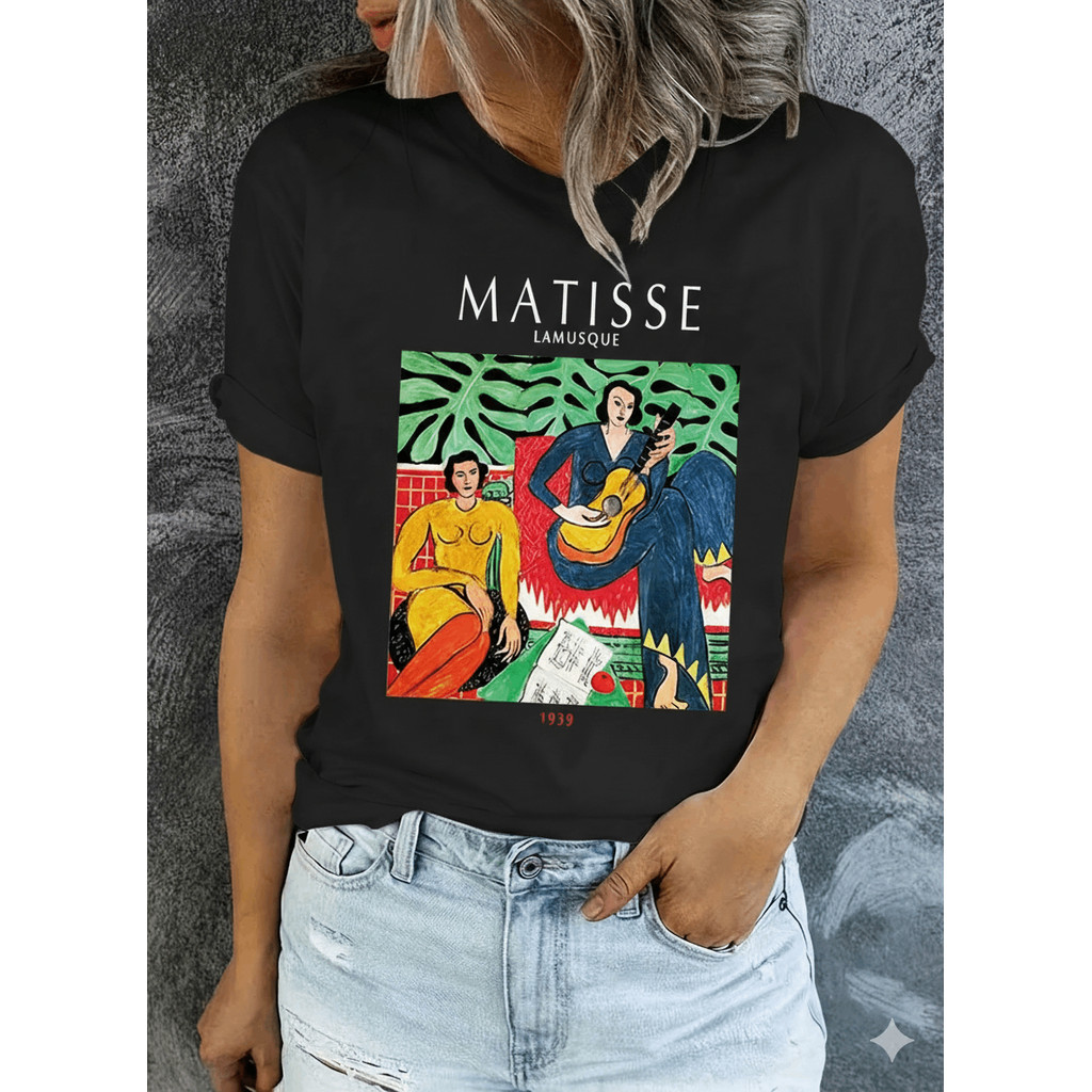 Camiseta  Matisse Lamuque Guitarrista Colorido Vibrante Oversize Estilosa Confortável Verão