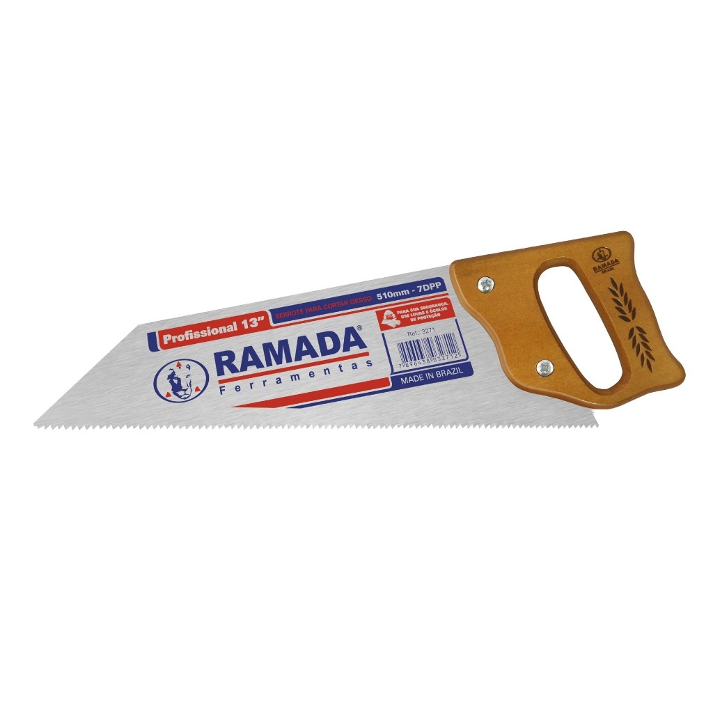 Serrote Ramada Gesso e Drywall 13'' Uso Profissional Ferramenta Eficaz Boa Durabilidade