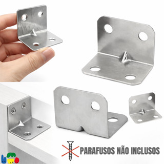 Kit 50 Cantoneiras Fixadoras Ângulo 90° em L Reforço para Móveis e Prateleiras Aço Resistente em Oferta na Shopee