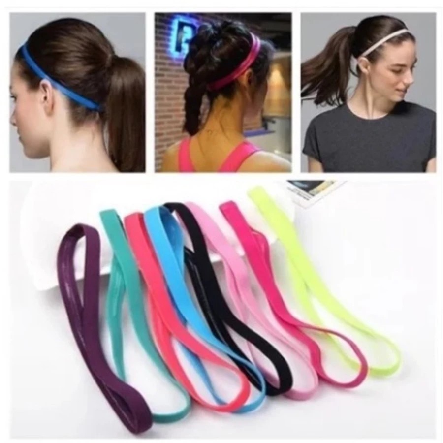 Kit 6/18/36 Faixas de Cabelo Esportivas Elásticas Antiderrapantes Multicoloridas Unissex