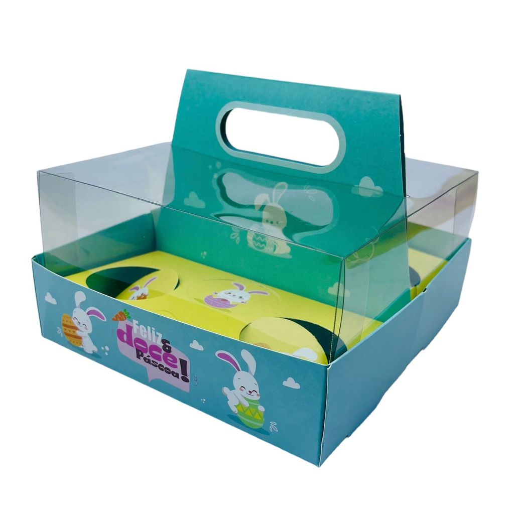 05 Cesta Porta Ovos com Alça (6X50G) Páscoa Colorida 4755 (PASCOA IDEIA OUTLET) em Oferta na Shopee