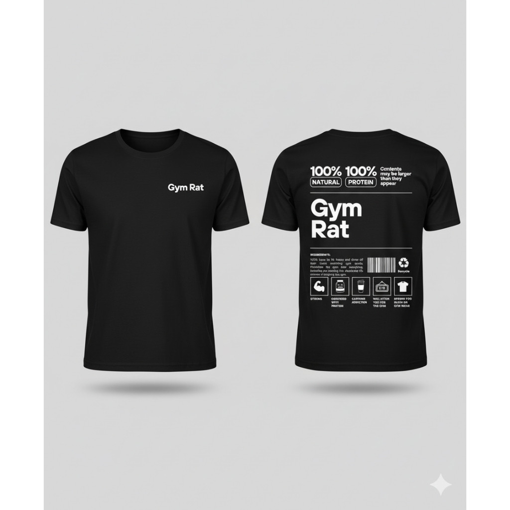 Camiseta Oversized Gym Rat Masculina Academia – Estilo Streetwear Fitness, Conforto Premium e Atitude para Treinar com P