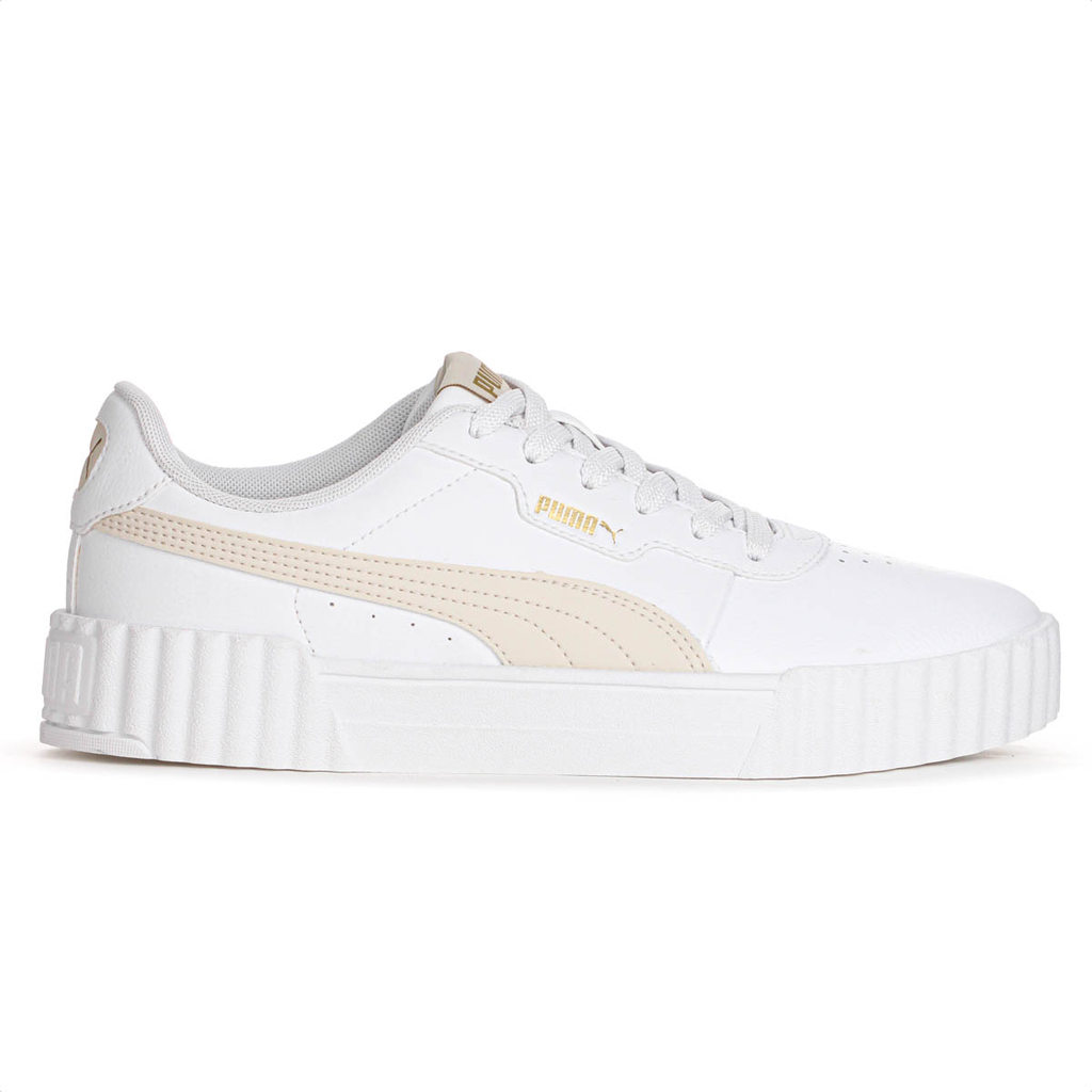 Tênis Puma Carina 3.0 BDP Branco Creme e Dourado - Feminino