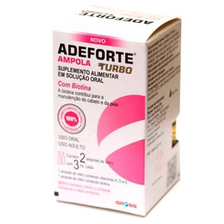 Suplemento Vitamínico Adeforte Turbo + Biotina 3ml | Vitaminas A, D, E e Biotina em Oferta na Shopee