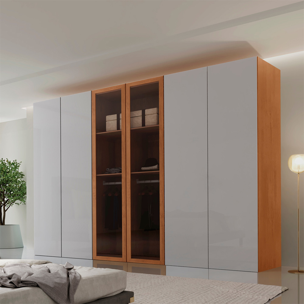 Guarda Roupa Casal Coliseu Gold MDF 6 Portas e 6 Gavetas Moderna Mobília