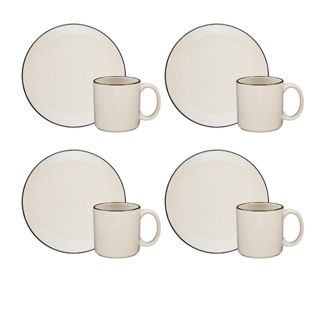 Conjunto Lanche 8 Peças Oxford Unni Café Coado