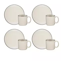 Conjunto Lanche 8 Peças Oxford Unni Café Coado