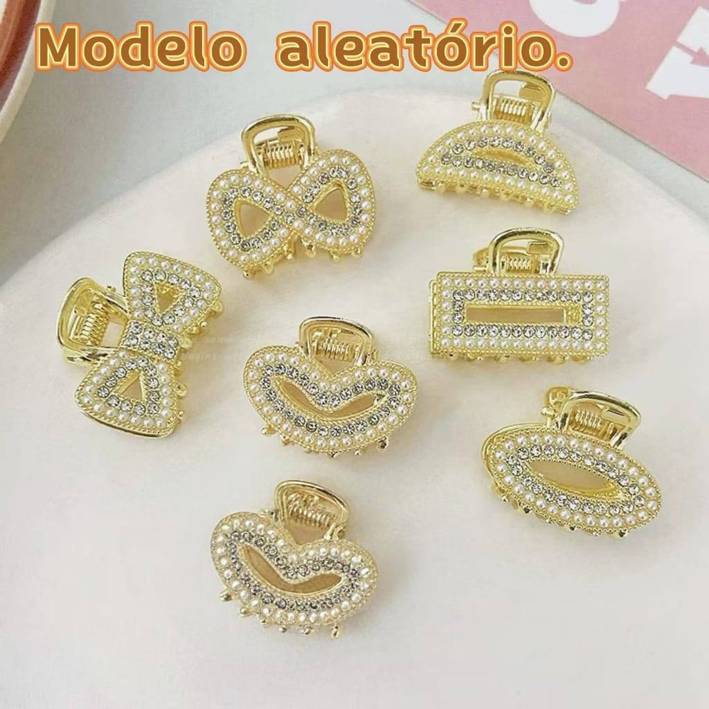 KIT 3/6 Clipe de metal requintado brilhante diamante clipe de cabelo pequeno clipe 4.5cm em Oferta na Shopee