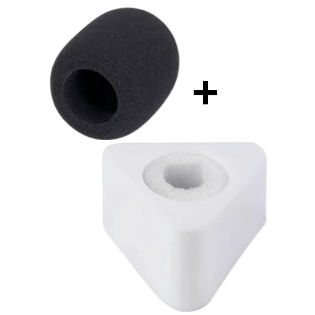 Canopla Microfone Triangular + Espuma para SM58 e similares Shure  Sennheiser Leson TSI importados