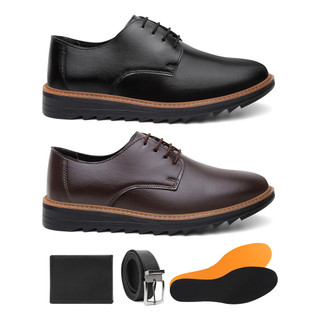 Kit Dois Oxford Derby Masculino Com Carteira Cinto Palmilha