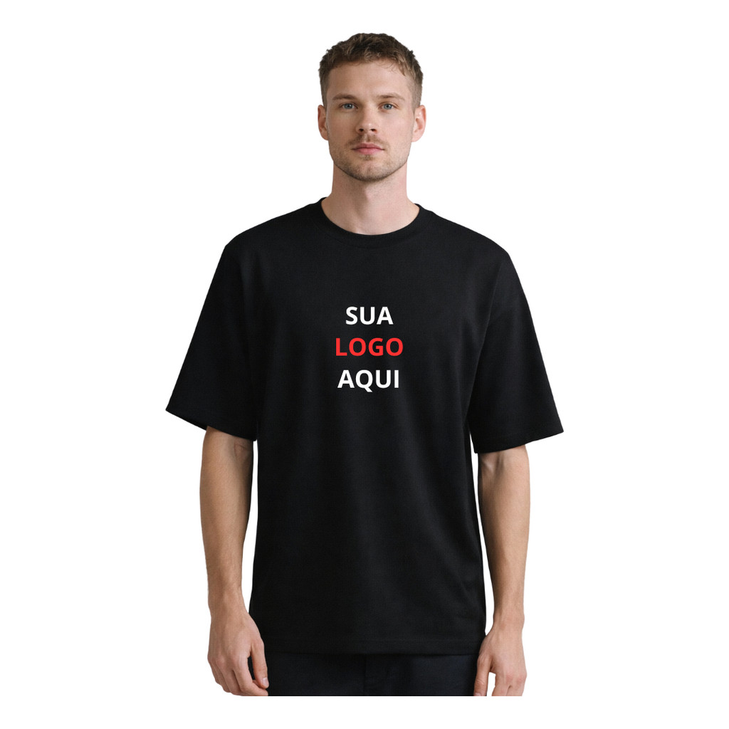 Camiseta Oversized Personalizada Sua Arte Logo 100% Algodão em Oferta na Shopee