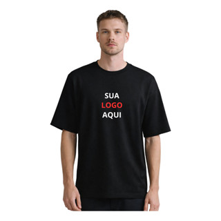 Camiseta Oversized Personalizada Sua Arte Logo 100% Algodão em Oferta na Shopee