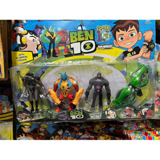 Kit cartelado 03 Bonecos Ben 10 Skate + Oculos Led Articulados mais bonecos 13 Cm Envio Imediato