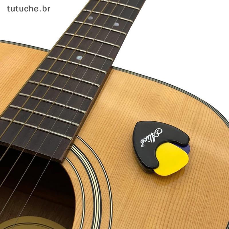 TU Guitar Pi Holder Plástico Plectrum Caso Mediador Armazenamento Autoadesivo BR