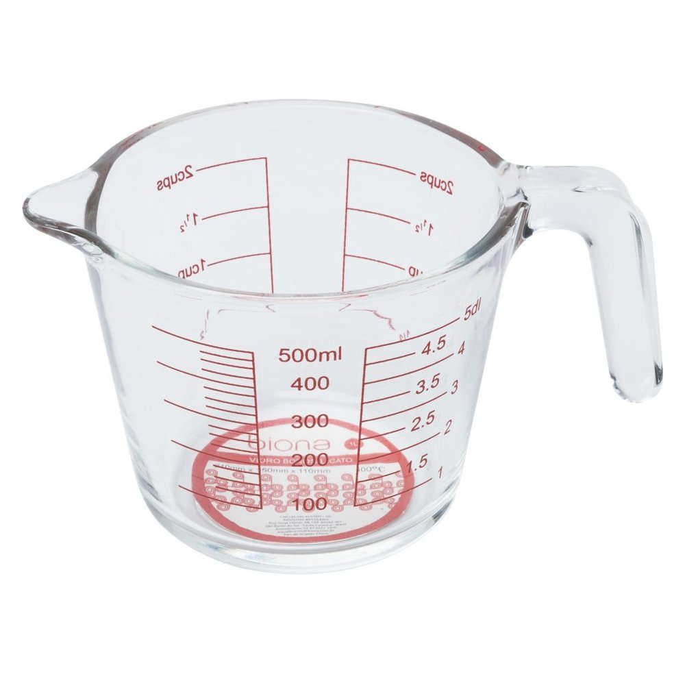 Jarra Medidora De Vidro 500Ml Transparente Biona