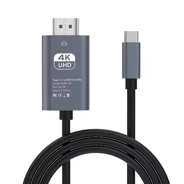Cabo USB-C Para HDMI 4K 60Hz 2 Mt para Tablet Celular Notebook MacBook Samsung TV Thunderbolt 3