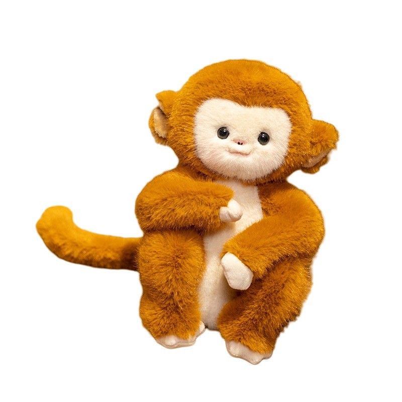 Macaco Dourado Realista Brinquedo De Pelúcia Bonito Gorila Animal Macio Pequeno Boneca Crianças Presente Aniversário Dec