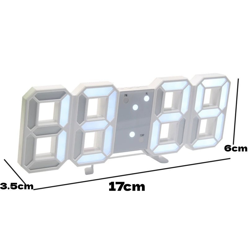 3/4/5 Pcs RelóGio Despertador Branco 3d RelóGio Digital,MúLtiplas FunçõEs Tempo Exato